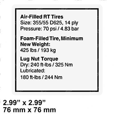 Picture of Decal-Notice Tire Pressure