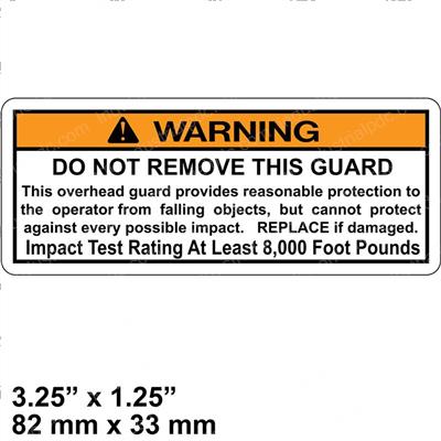 Picture of Decal-Overhead Guard