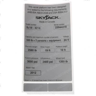 Picture of Serial Number Decal