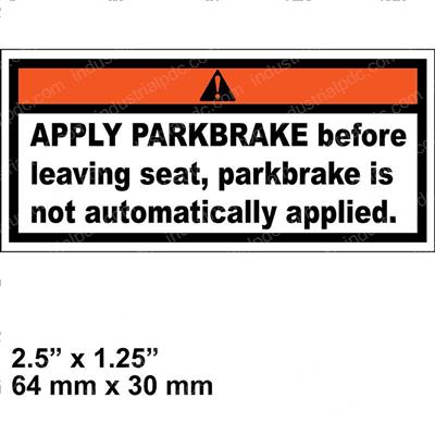 Picture of Decal - Apply Handbrake
