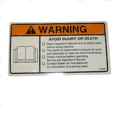 Picture of Decal/Warning Manual