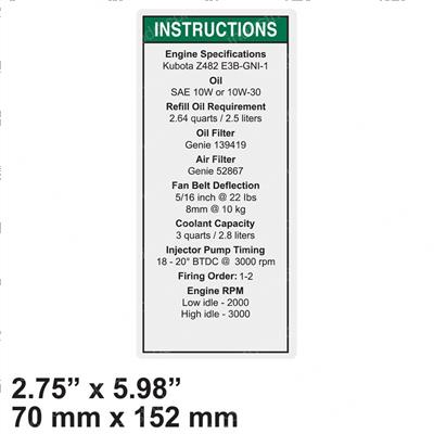 Picture of Decal - Notice Spec-  Z482