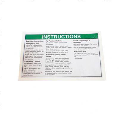 Picture of Decal- Oper Inst 6080x Grd