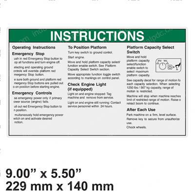 Picture of Decal - Oper Inst 60xc Grd