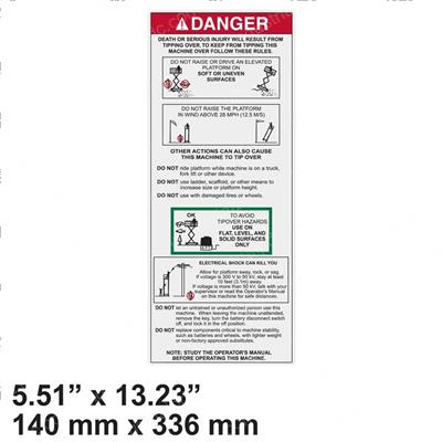 Picture of Decal - Danger Tipover/Elec