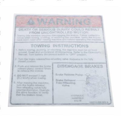 Picture of Decal, Warning Tow