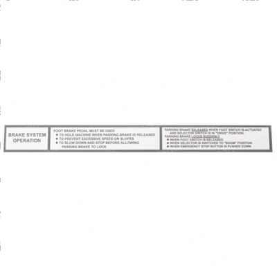 Picture of Decal - Brake Operation Uno