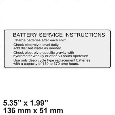 Picture of Decal - Battery Srvc Instruct