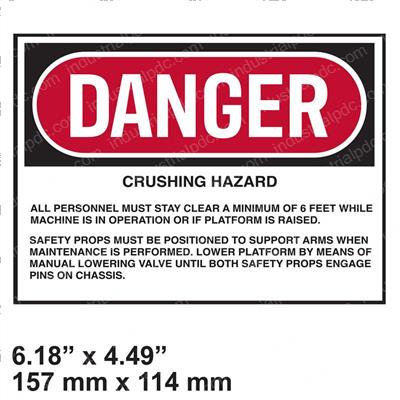 Picture of Decal - Danger Crush Haz.