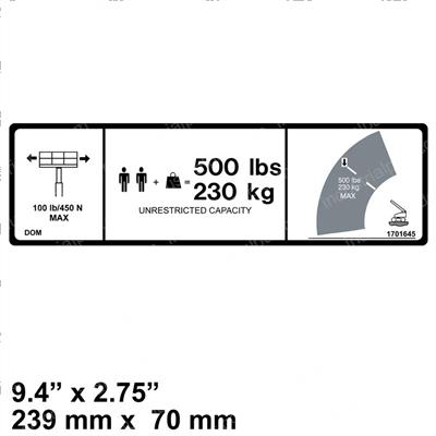 Picture of Decal - 500 Lbs. Max Cap