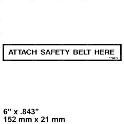 Picture of Decal - Attach Safety Belt Here