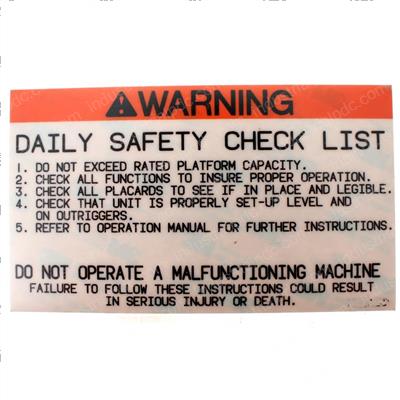 Picture of Decal (checklist) Eur Eng