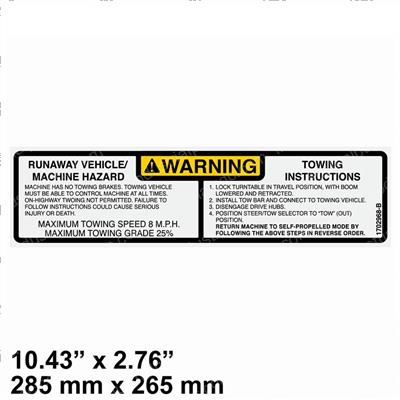 Picture of Decal Tow Instr