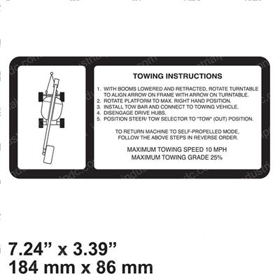 Picture of Decal - Towing Instructions