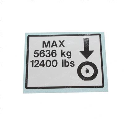 Picture of Decal Max Tire Load