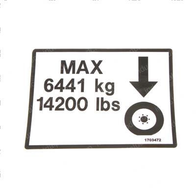 Picture of Decal - Max Tire Load