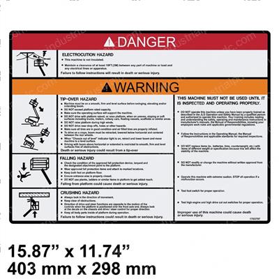 Picture of Decal - Warning/Danger Plat