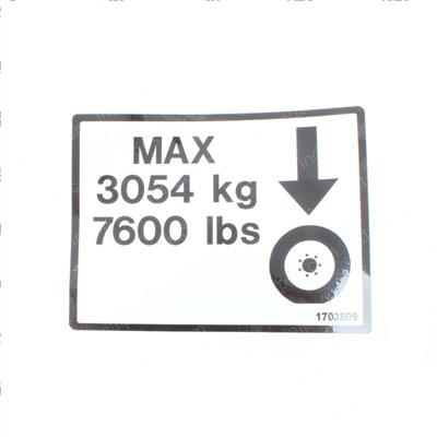 Picture of Decal - Max Wheel Load