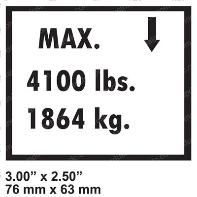 Picture of Decal - Max Load 4100lb/1864kg