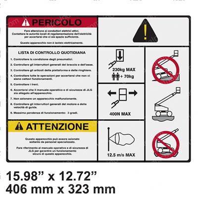 Picture of Decal - Danger/Caution (ita