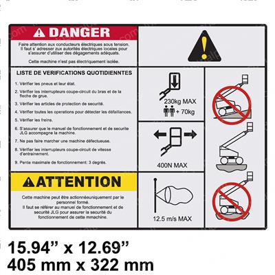 Picture of Decal - Danger/Caution (fre