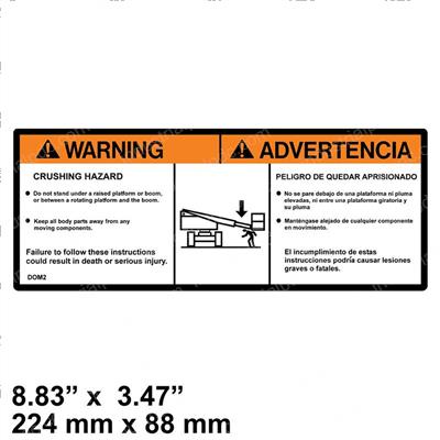 Picture of Decal Warning Crushing 1(dom2)