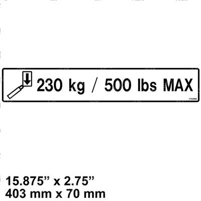 Picture of Decal 230/500 Max Cap