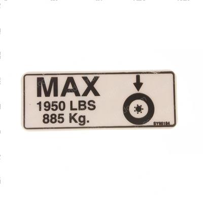 Picture of Decal - Max Tire Load