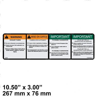 Picture of Decal Gen Warning (eng Fre)