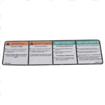 Picture of Decal  Gen Warning (eng S