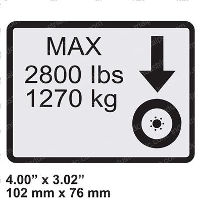 Picture of Decal Max Tire Load