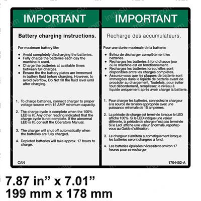 Picture of Decal Charging Instr Eng/Fre