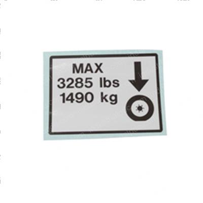 Picture of Decal Max Tire Load