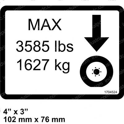 Picture of Decal Max Tire Load