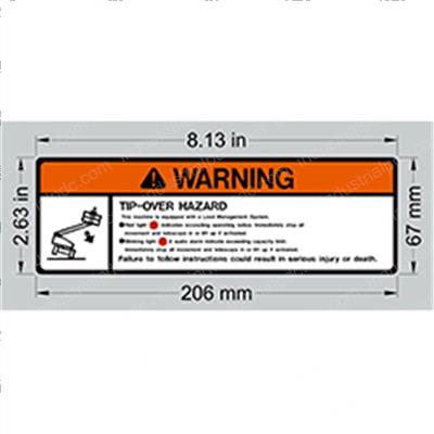Picture of Decal Warning Tip Over Hazard