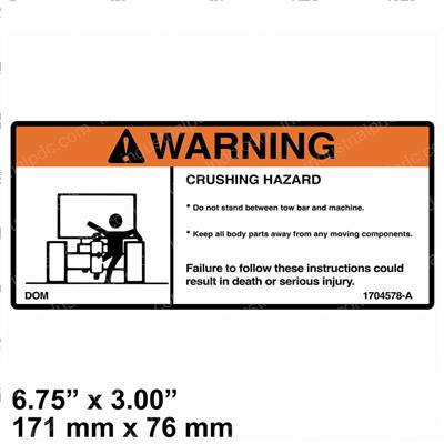 Picture of Decal Warning Crushing to