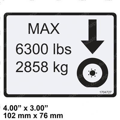 Picture of Decal Max Tire Load 6300#
