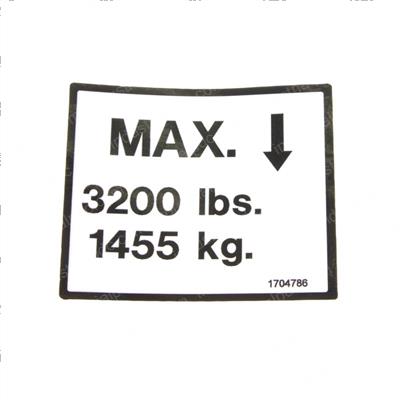 Picture of Decal Max Load