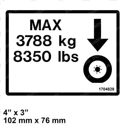 Picture of Decal - Max Tire Load 8350#