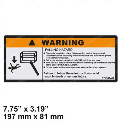 Picture of Decal Warning Falling Haz