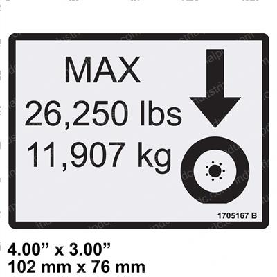 Picture of Decal 26250 Max Tire Load