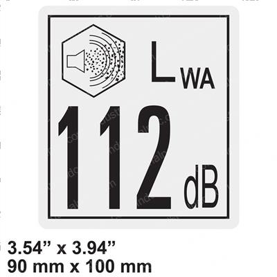 Picture of Decal - Sound Level (112db)