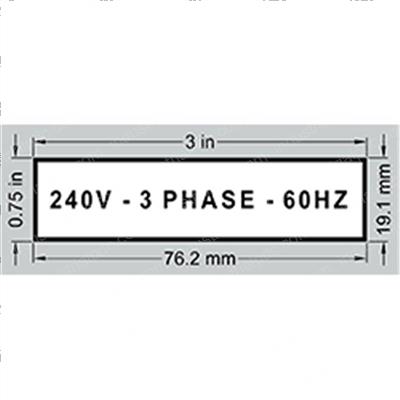 Picture of Decal 240v 3 Phase 60hz