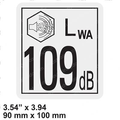 Picture of Decal - 109db Sound Power Level