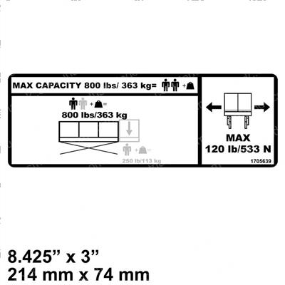 Picture of Decal - Capacity 800lb (363kg)
