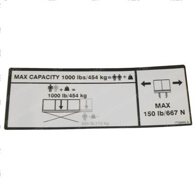Picture of Decal Capacity 1000lb - 454kg