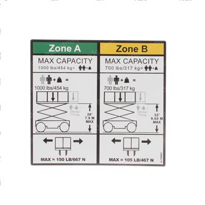 Picture of Decal - Capacity 1000lb - 454k