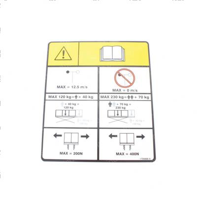 Picture of Decal - Max Load 230/120 Kg
