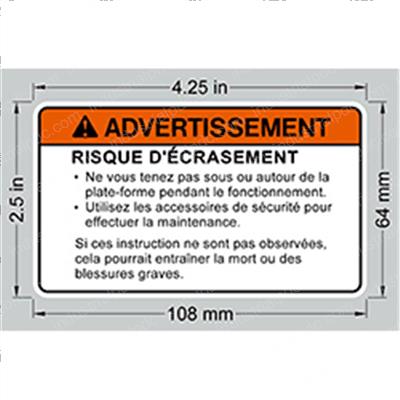 Picture of Decal Warning Crushing (csa)