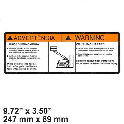 Picture of Decal - Warning Crush (br)